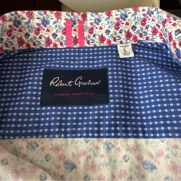 Robert Graham Mens Floral Pattern Long Sleeve Button Down | Size L - Picture 7 of 10